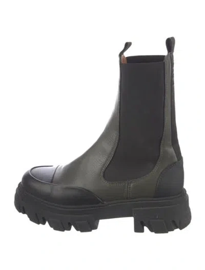 Pre-owned Ganni Leather Chelsea Boots In Multi