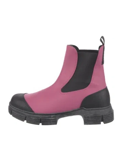 Pre-owned Ganni Leather Chelsea Boots In Multi