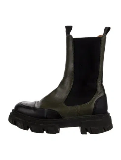 Pre-owned Ganni Leather Chelsea Boots In Multi