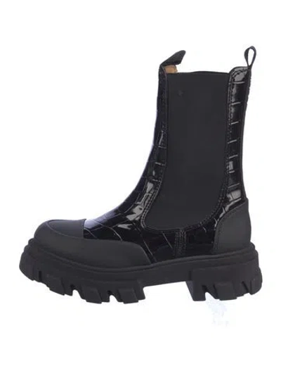Pre-owned Ganni Leather Chelsea Boots In Multi