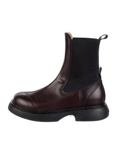Pre-owned Ganni Leather Chelsea Boots In Multi