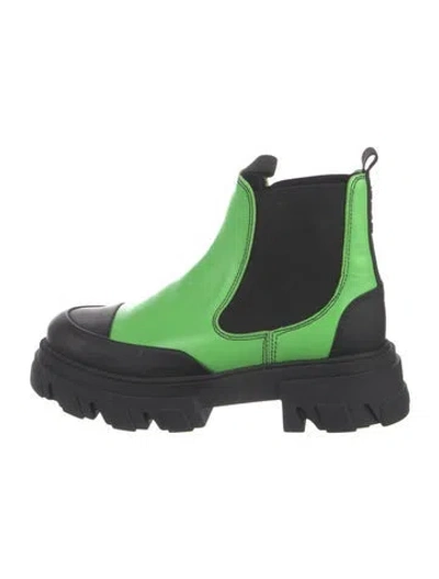 Pre-owned Ganni Leather Chelsea Boots In Multi