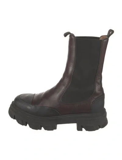 Pre-owned Ganni Leather Chelsea Boots In Multi