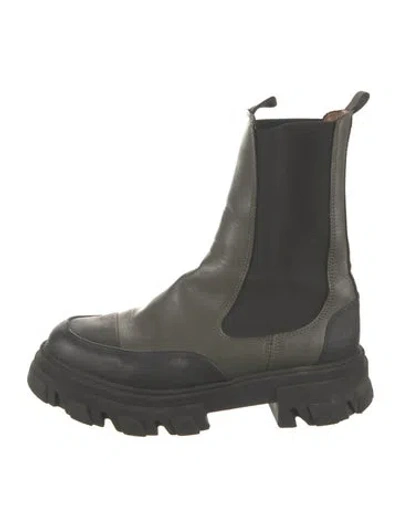 Pre-owned Ganni Leather Chelsea Boots In Multi