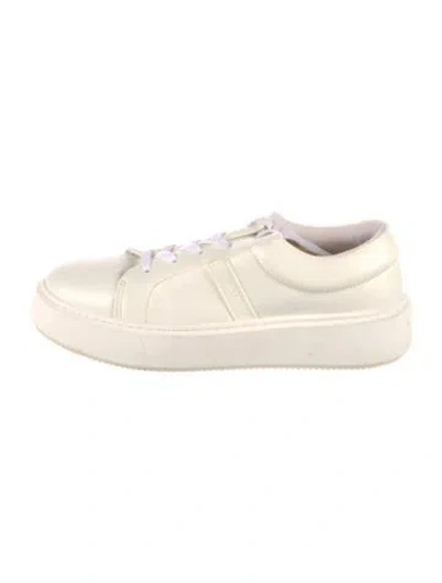 Pre-owned Ganni Leather Chunky Sneakers In Neutrals