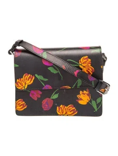 Pre-owned Ganni Leather Crossbody Bag In Black