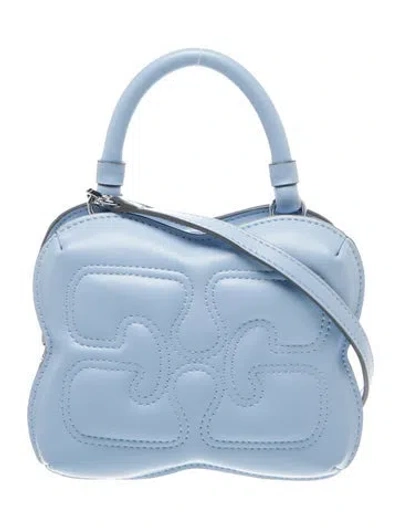 Pre-owned Ganni Leather Crossbody Bag In Blue