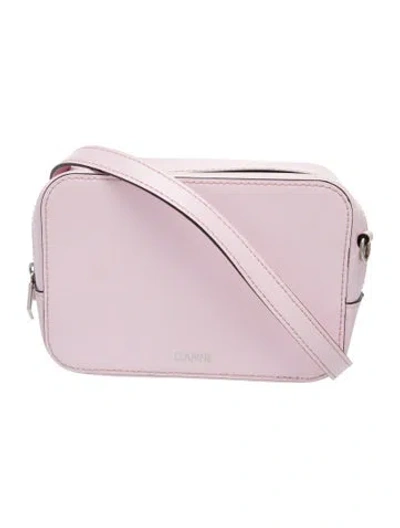 Pre-owned Ganni Leather Crossbody Bag In Pink