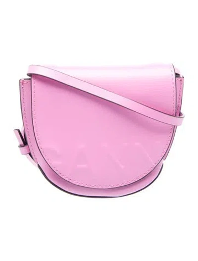 Pre-owned Ganni Leather Crossbody Bag In Pink