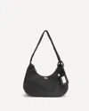 Ganni Leather Hobo Shoulder Bag In Black
