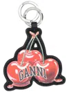 Ganni Leather Keychain In Multi