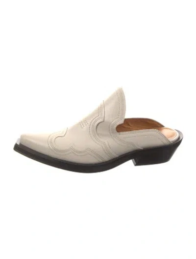 Pre-owned Ganni Leather Mules
