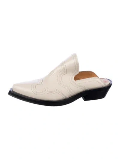 Pre-owned Ganni Leather Mules