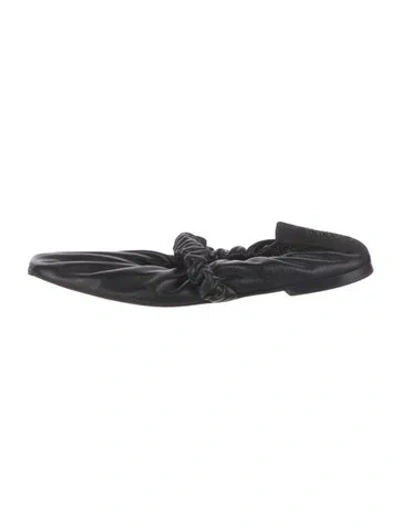 Pre-owned Ganni Leather Mules In Black