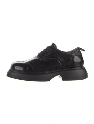 Pre-owned Ganni Leather Oxfords In Blue