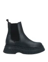 Ganni Leather Platform Boots In Black