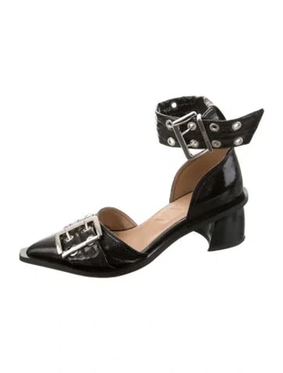 Pre-owned Ganni Leather Pumps In Black