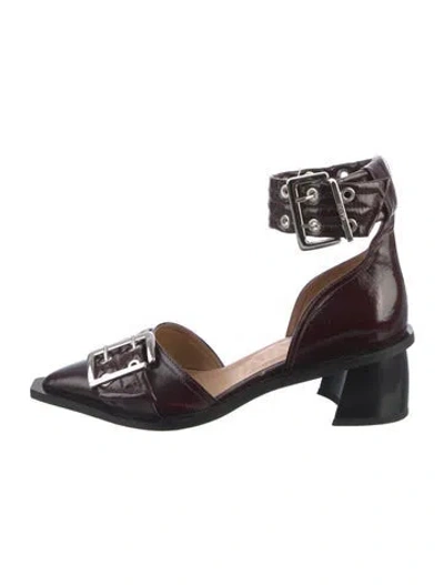 Pre-owned Ganni Leather Pumps In Black