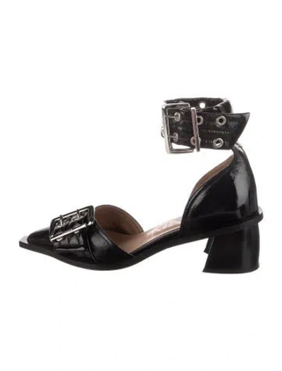 Pre-owned Ganni Leather Pumps In Black