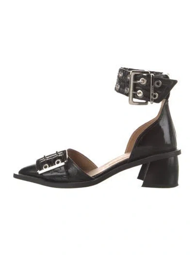 Pre-owned Ganni Leather Pumps In Black