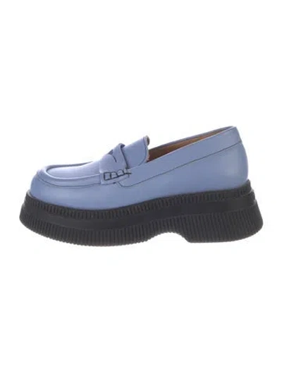 Pre-owned Ganni Leather Pumps In Blue