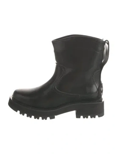 Pre-owned Ganni Leather Rain Boots In Multi