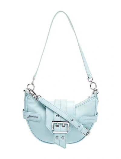 Pre-owned Ganni Leather Shoulder Bag In Blue