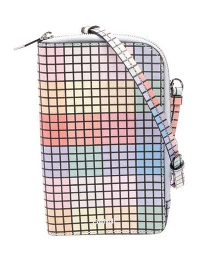 Pre-owned Ganni Leather Shoulder Bag In Multi