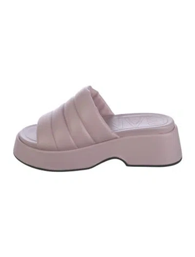 Pre-owned Ganni Leather Slides In Multi