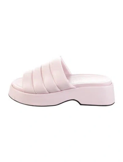 Pre-owned Ganni Leather Slides In Pink