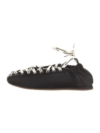 Pre-owned Ganni Leather Sneakers In Black