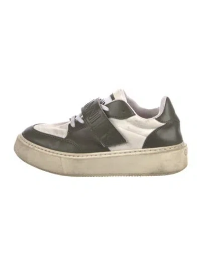 Pre-owned Ganni Leather Sneakers In Green