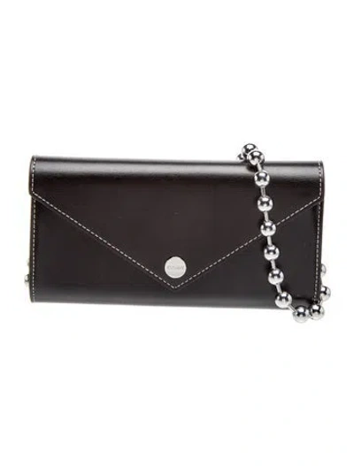 Pre-owned Ganni Leather Top Handle Bag In Black