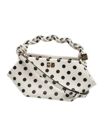 Pre-owned Ganni Leather Top Handle Bag In Neutral