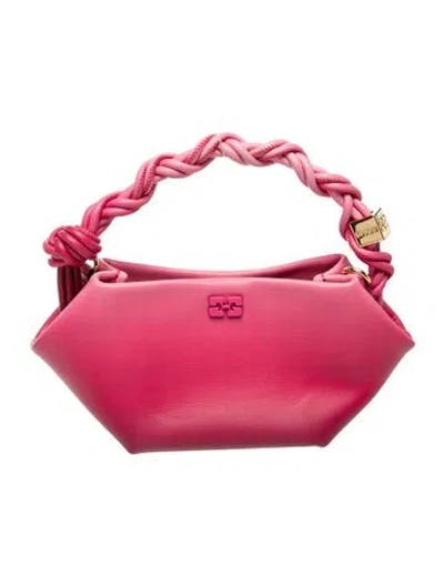 Pre-owned Ganni Leather Top Handle Bag In Pink