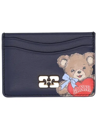 Ganni Leather Wallet In Black