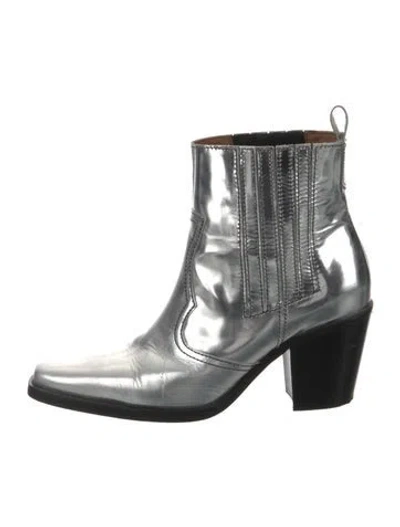 Pre-owned Ganni Leather Western Boots