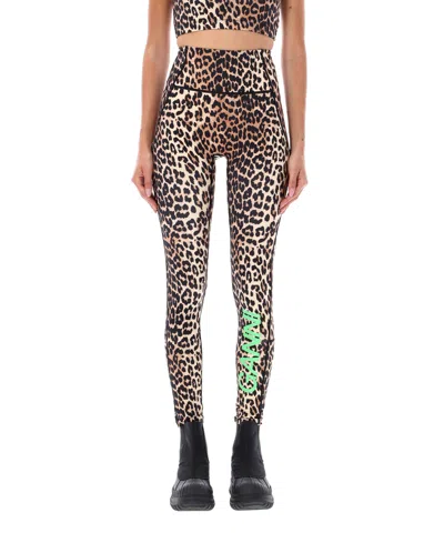 Ganni Brown Active Leggings