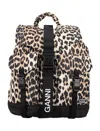 Ganni Backpack In Leopard