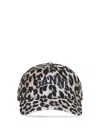 Ganni Women Leopard Baseball Hat In Multi