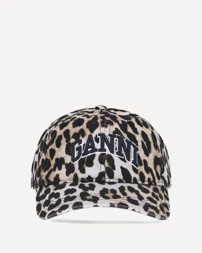 GANNI LEOPARD BASEBALL HAT