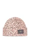 Ganni Women Wool Hat With Leopard Pattern In Animal Print