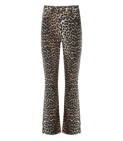 Ganni Leopard Betzy Jeans In Animal Print
