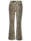 Ganni Organic Cotton Cropped Jeans In Brown