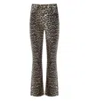 Ganni Organic Cotton Cropped Jeans In Animal Print