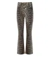 Ganni Printed Stretch Cotton Pant In Animal Print