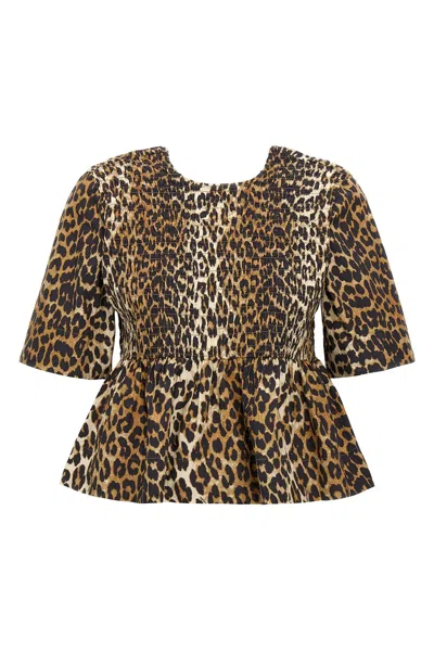 GANNI GANNI LEOPARD BLOUSE