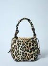Ganni Leopard Bou Bucket Bag In Brown