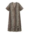 Ganni Leopard-print Sheer Chiffon Midi Dress In Animal Print