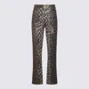 Ganni Leopard Cotton Jeans In Brown